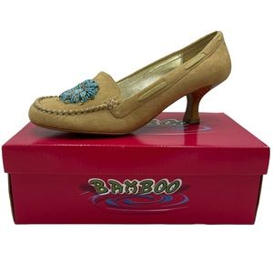 💙BAMBOO Women's Kitten Heel Beaded "Elmo" Moccasins💙